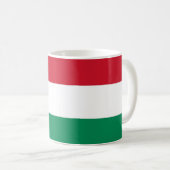 ハンガリー国旗を持つマグカップ コーヒーマグカップ (正面右)