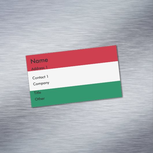 ハンガリー国旗を持つ名刺マグネット マグネット名刺 (インサイチュ)