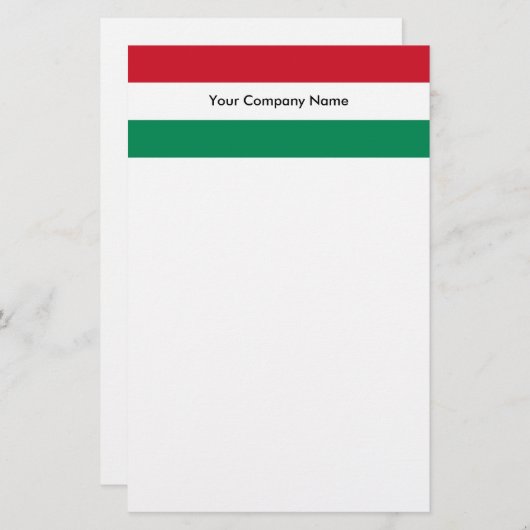 ハンガリー国旗を持つ文房具 便箋 (正面/裏面)