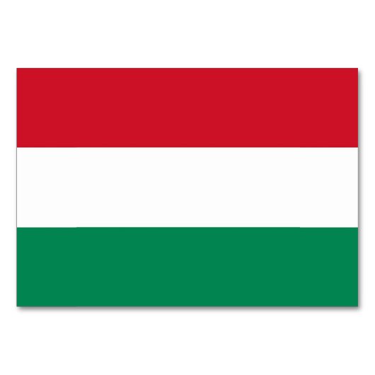 ハンガリー国旗を掲げた愛国的なテーブルカード テーブルナンバー (裏面)