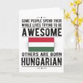 ハンガリー国旗ハンガリー伝統ハンガリールーツ カード (黄色い花)