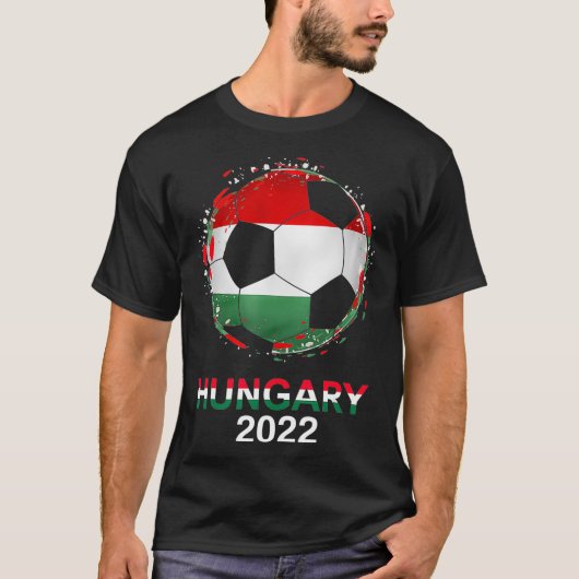 ハンガリー国旗2022サポーター・ハンガリー・サッカーチーム Tシャツ (正面)