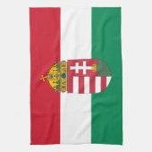 ハンガリー国旗、エンブレム&ハンガリーのキッチン/料理 キッチンタオル (縦)