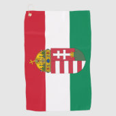 ハンガリー国旗、エンブレム&ハンガリーゴルフ/スポーツ ゴルフタオル (正面)