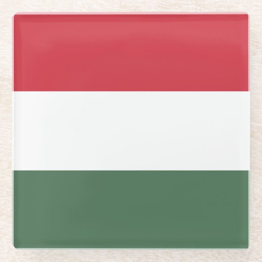 ハンガリー国旗 ガラスコースター (正面)
