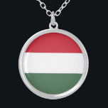 ハンガリー国旗 シルバープレートネックレス<br><div class="desc">ハンガリーの愛国国旗。</div>
