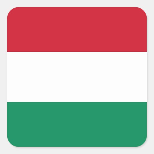 ハンガリー国旗 スクエアシール (正面)