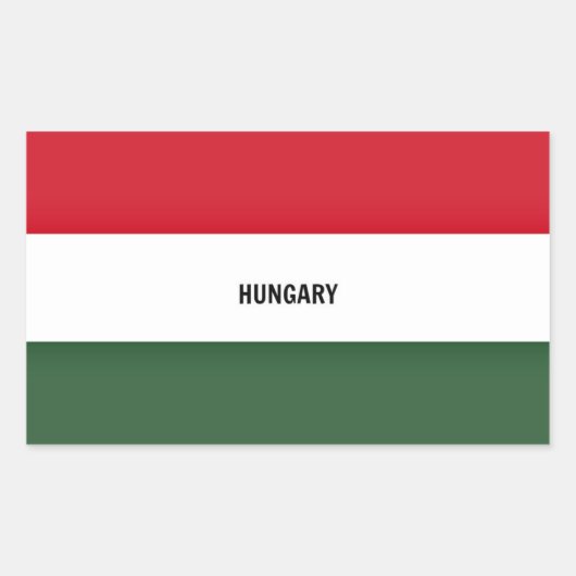 ハンガリー国旗、ラベル 長方形シール (正面)