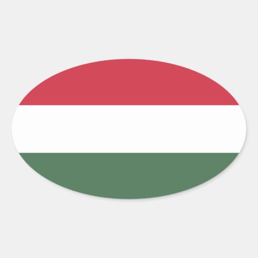 ハンガリー国旗 楕円形シール (正面)