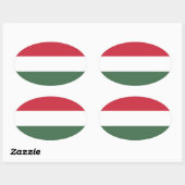 ハンガリー国旗 楕円形シール (シート)
