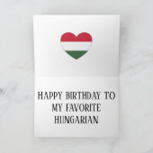 ハンガリー国旗 誕生日愛国 カード (内部)