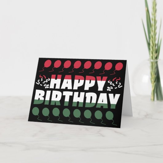 ハンガリー国旗 誕生日愛国 カード (正面)
