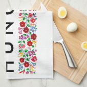 ハンガリー国記号名文字フォークmotif tradit キッチンタオル (四つ折り)