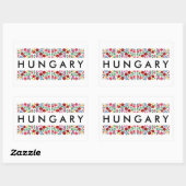 ハンガリー国記号名文字フォークmotif tradit 長方形シール (シート)