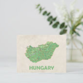 ハンガリー地図はがき ポストカード (スタンド正面)