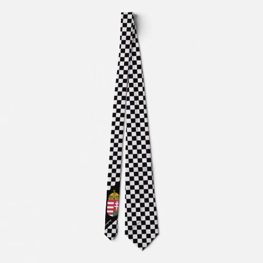 ハンガリー市松模様にタイ国旗のファッション ネクタイ (裏面)