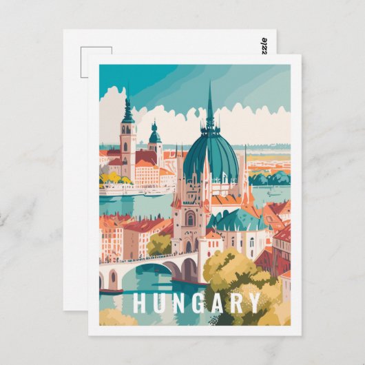 ハンガリー有名な旅行先はがき ポストカード (正面/裏面)