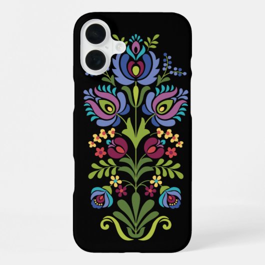 ハンガリー民芸デザイン ラベンダー フラワー iPhoneケース (裏面)