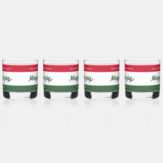 ハンガリー独立日国旗 ウイスキーグラス (右)