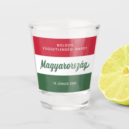 ハンガリー独立日国旗 ショットグラス (正面)