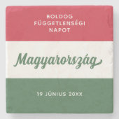 ハンガリー独立日国旗 ストーンコースター (正面)