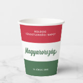 ハンガリー独立日国旗 紙コップ (正面)
