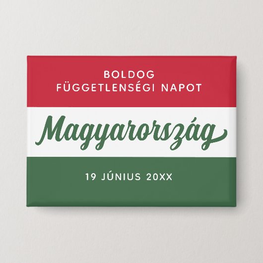 ハンガリー独立日国旗 缶バッジ (正面)