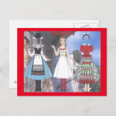 ハンガリー紙人形葉書のジュリスカ ポストカード (正面/裏面)