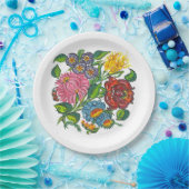 ハンガリー素朴の花 ペーパープレート (パーティー)