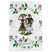 ハンガリー結婚のカップルおめでとう！ ミディアムペーパーバッグ (正面)