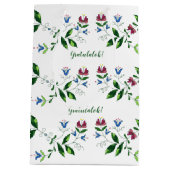 ハンガリー結婚のカップルおめでとう！ ミディアムペーパーバッグ (裏面)