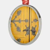 ハンガリー語によって飾られる黄色いドア-オーナメント メタルオーナメント (左)