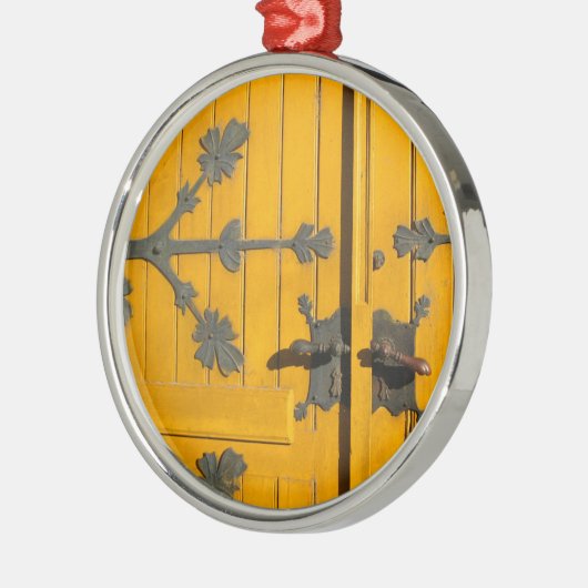 ハンガリー語によって飾られる黄色いドア-オーナメント メタルオーナメント (左)