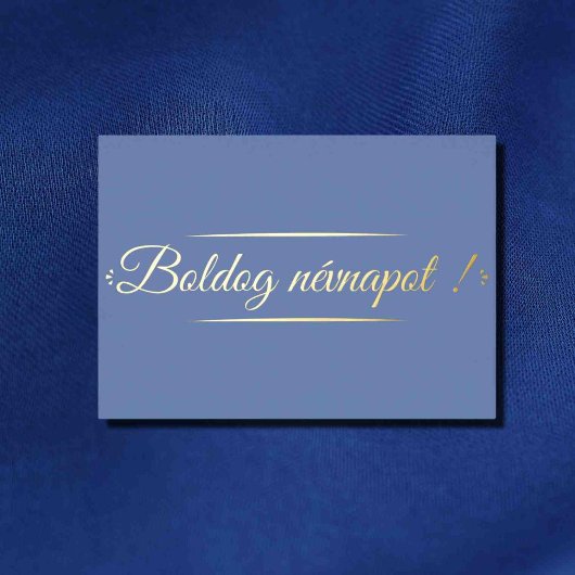 ハンガリー語の名前の日 – 金色 箔招待状