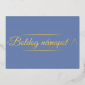 ハンガリー語の名前の日 – 金色 箔招待状 (正面)