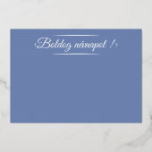 ハンガリー語の名前の日 – 金色 箔招待状 (裏面)