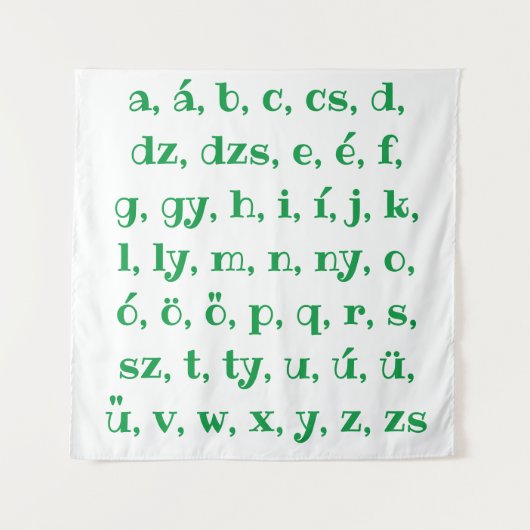 ハンガリー語の緑文字 タペストリー (正面)