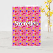 ハンガリー語 - 愛してる カード (黄色い花)