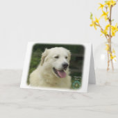 ハンガリー語Kuvasz 8W02-17 カード (黄色い花)