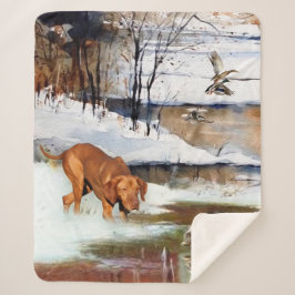 ハンガリー語Vizsla、冬の狩りアヒル シェルパブランケット
