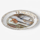 ハンガリー語Vizsla、冬の狩りアヒル ペーパープレート (アングル)