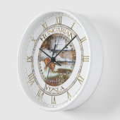 ハンガリー語Vizsla、冬の狩りアヒル 壁時計 (傾斜)