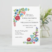 ハンガリー赤いバラの結婚式招待状 招待状 (スタンド正面)