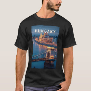 ハンガリー イラスト 旅行 アート ヴィンテージ Tシャツ
