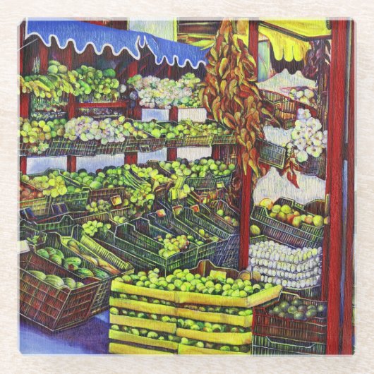 ハンガリー，エディーズマーケット ガラスコースター (正面)