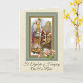 ハンガリー・カトリック祈りの言葉の聖エリザベス カード (黄色い花)