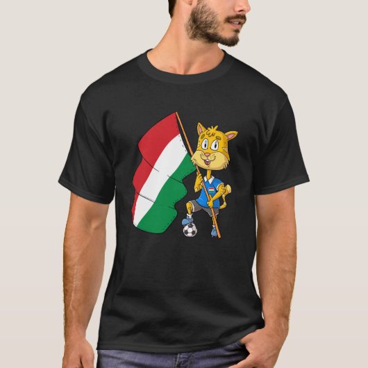 ハンガリー ファン ハンガリー 猫 Tシャツ (正面)