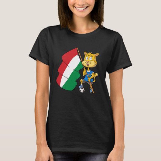 ハンガリー ファン ハンガリー 猫 Tシャツ (正面)
