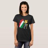 ハンガリー ファン ハンガリー 猫 Tシャツ (正面フル)