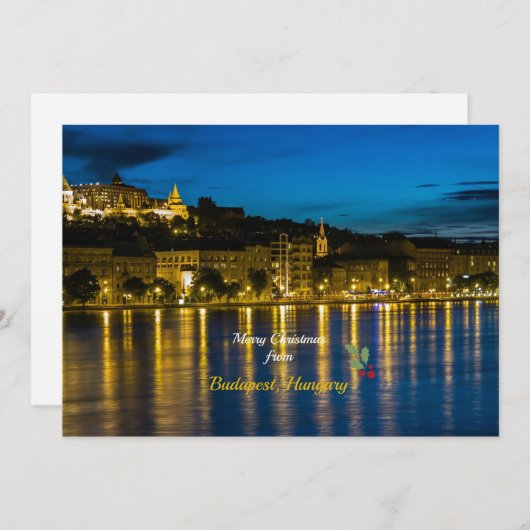 ハンガリー，ブダペストからメリークリスマス シーズンカード (正面/裏面)